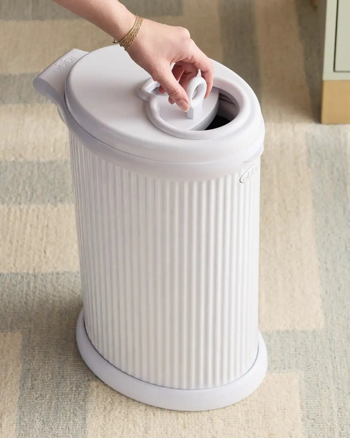 Ubbi Fluted Stainless Steel Diaper Pail