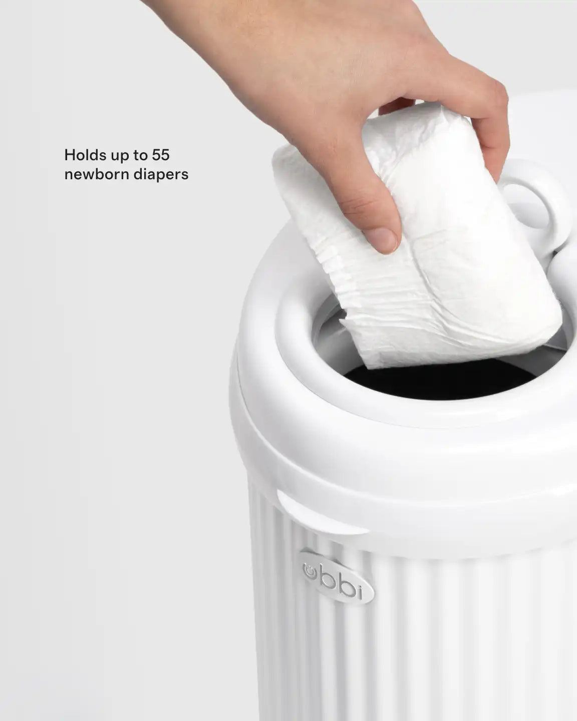 Ubbi Fluted Stainless Steel Diaper Pail