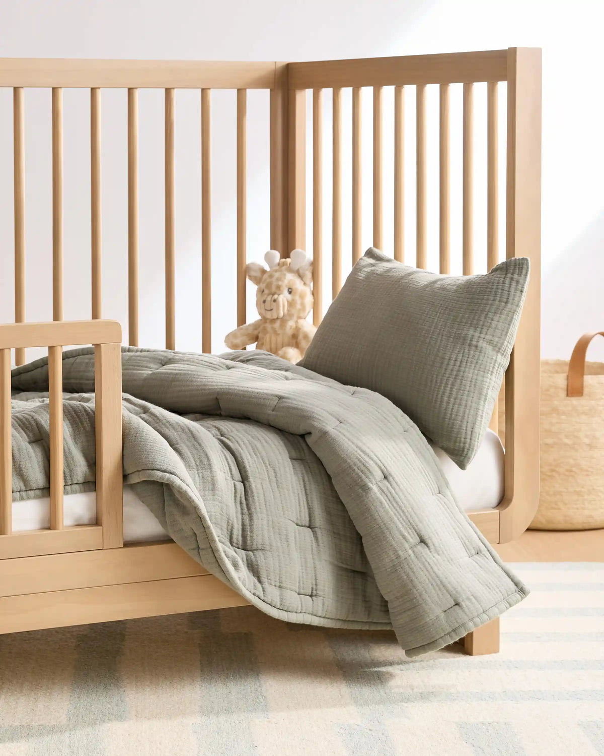 Organic Cotton Gauze Toddler Quilt & Sham Set