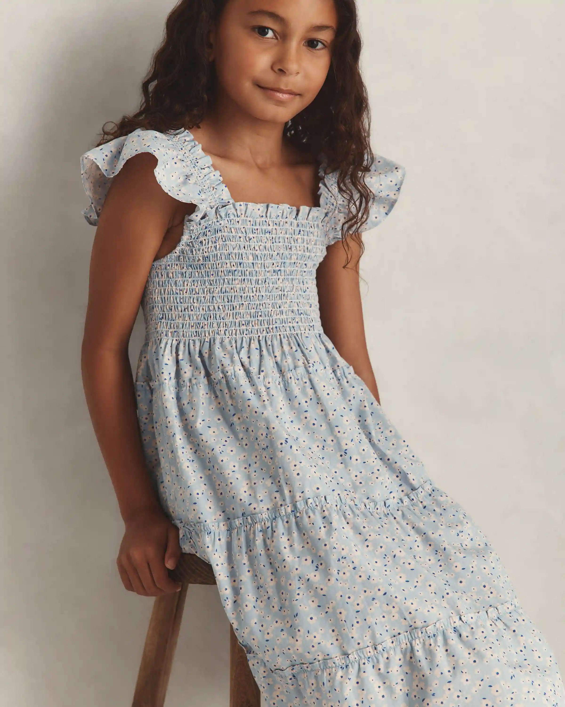 100% Organic Cotton Poplin Smocked Dress
