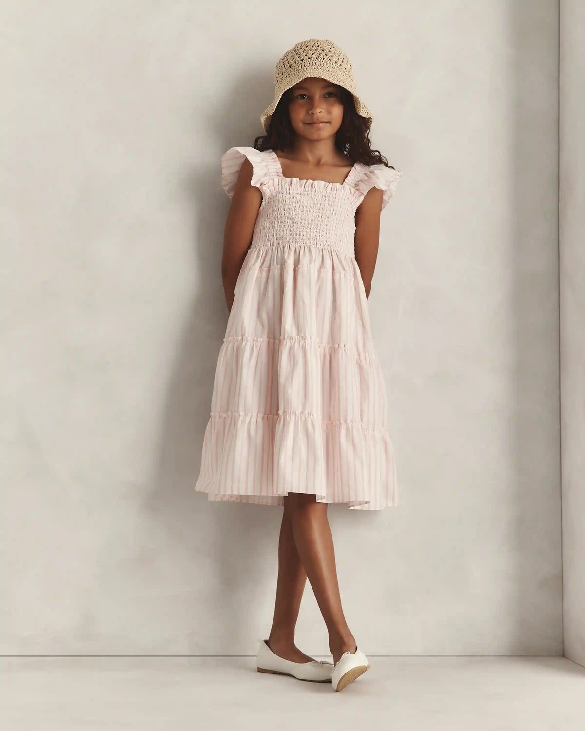 100% Organic Cotton Poplin Smocked Dress