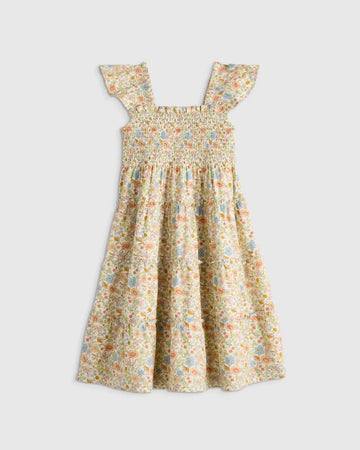 100% Organic Cotton Poplin Smocked Dress