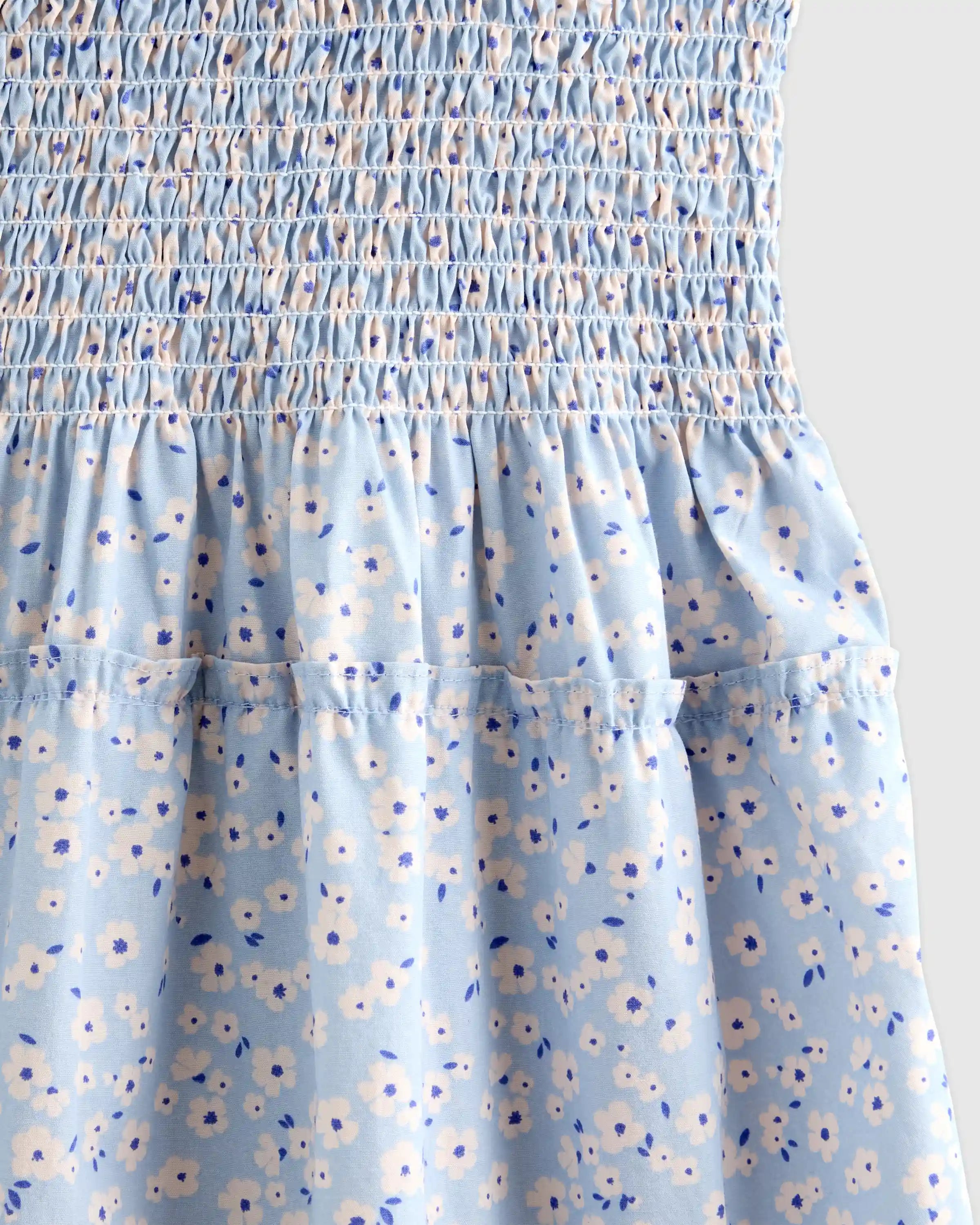 100% Organic Cotton Poplin Smocked Dress