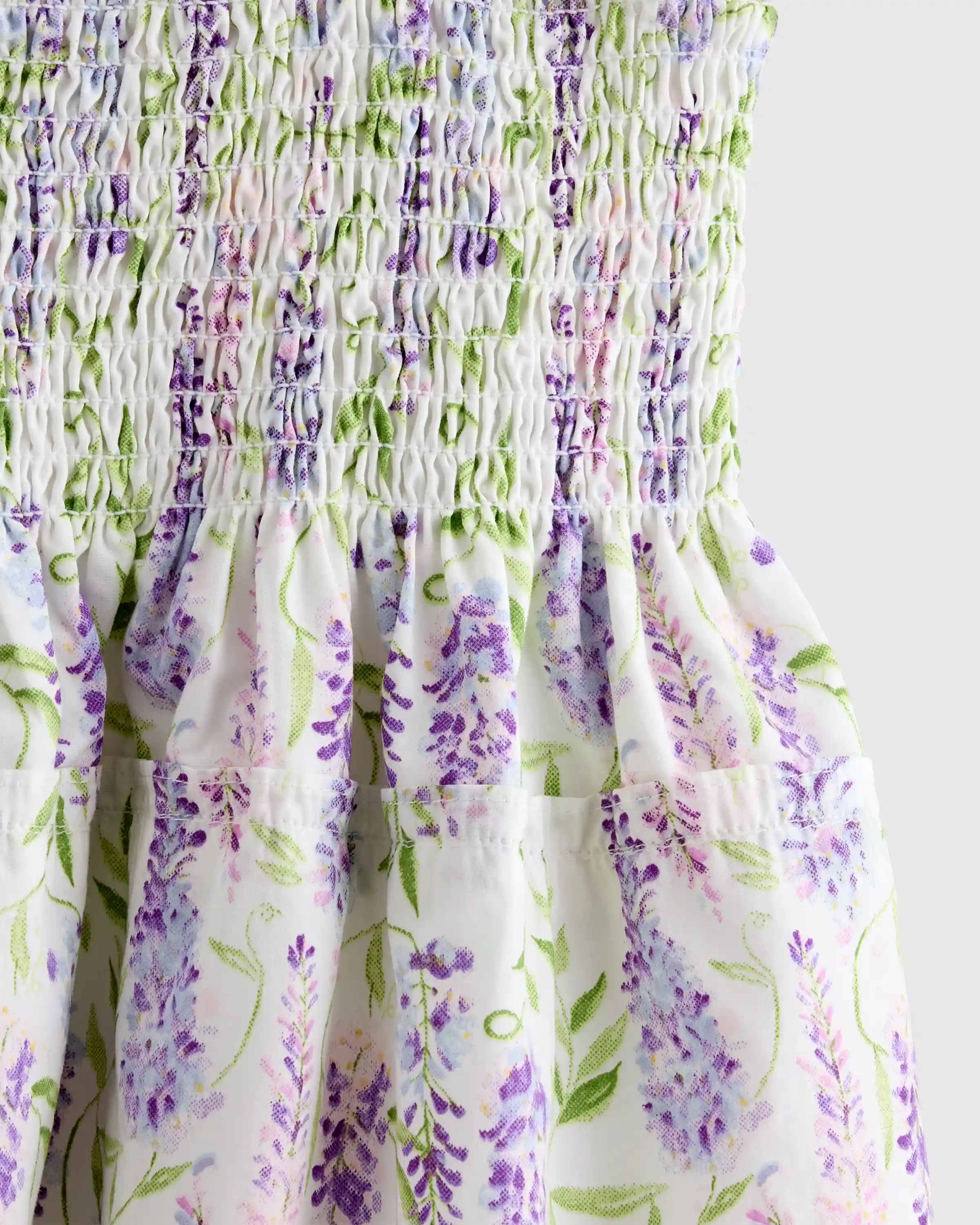 100% Organic Cotton Poplin Smocked Dress