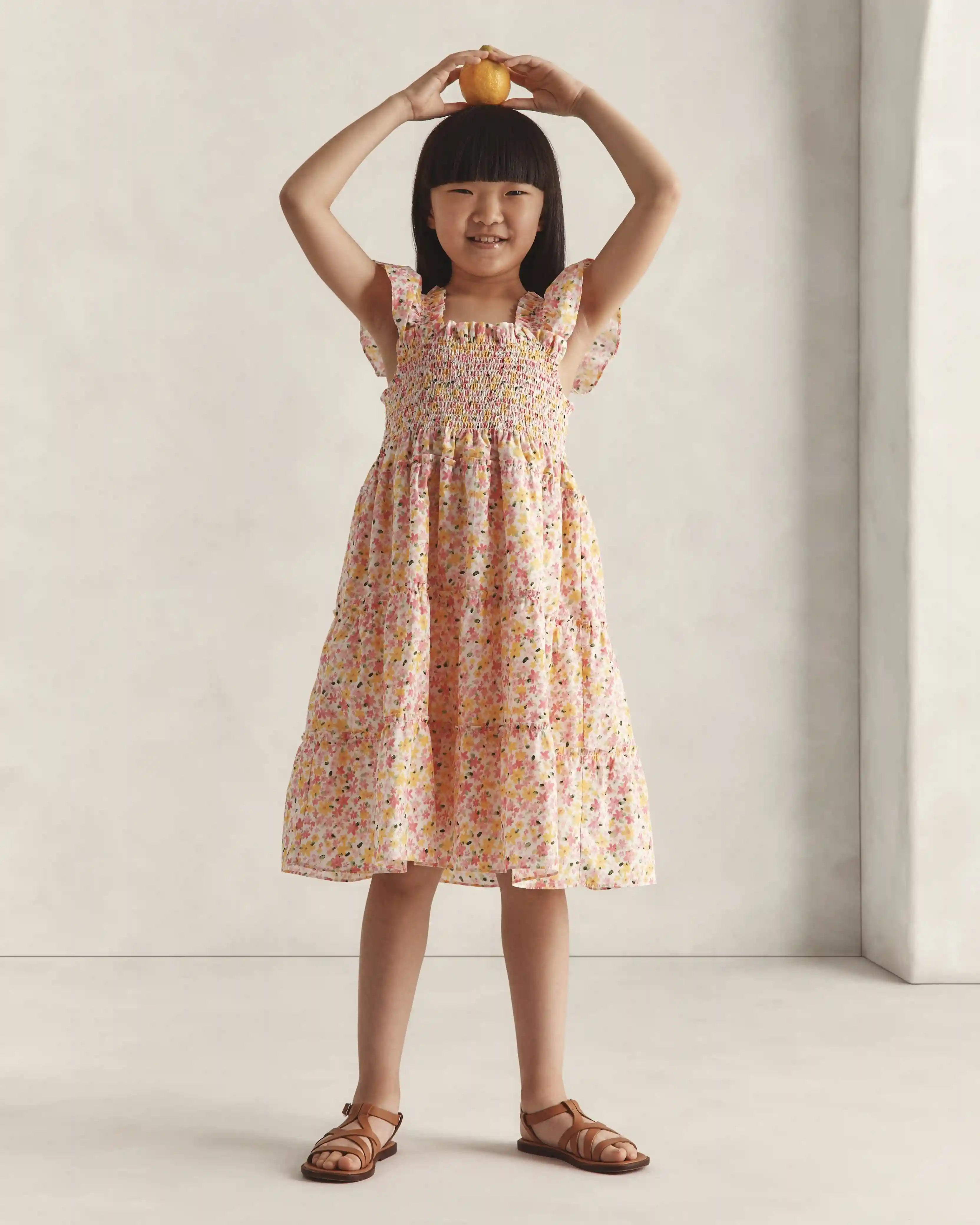 100% Organic Cotton Poplin Smocked Dress
