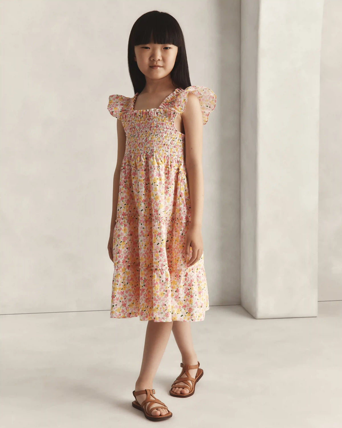 100% Organic Cotton Poplin Smocked Dress