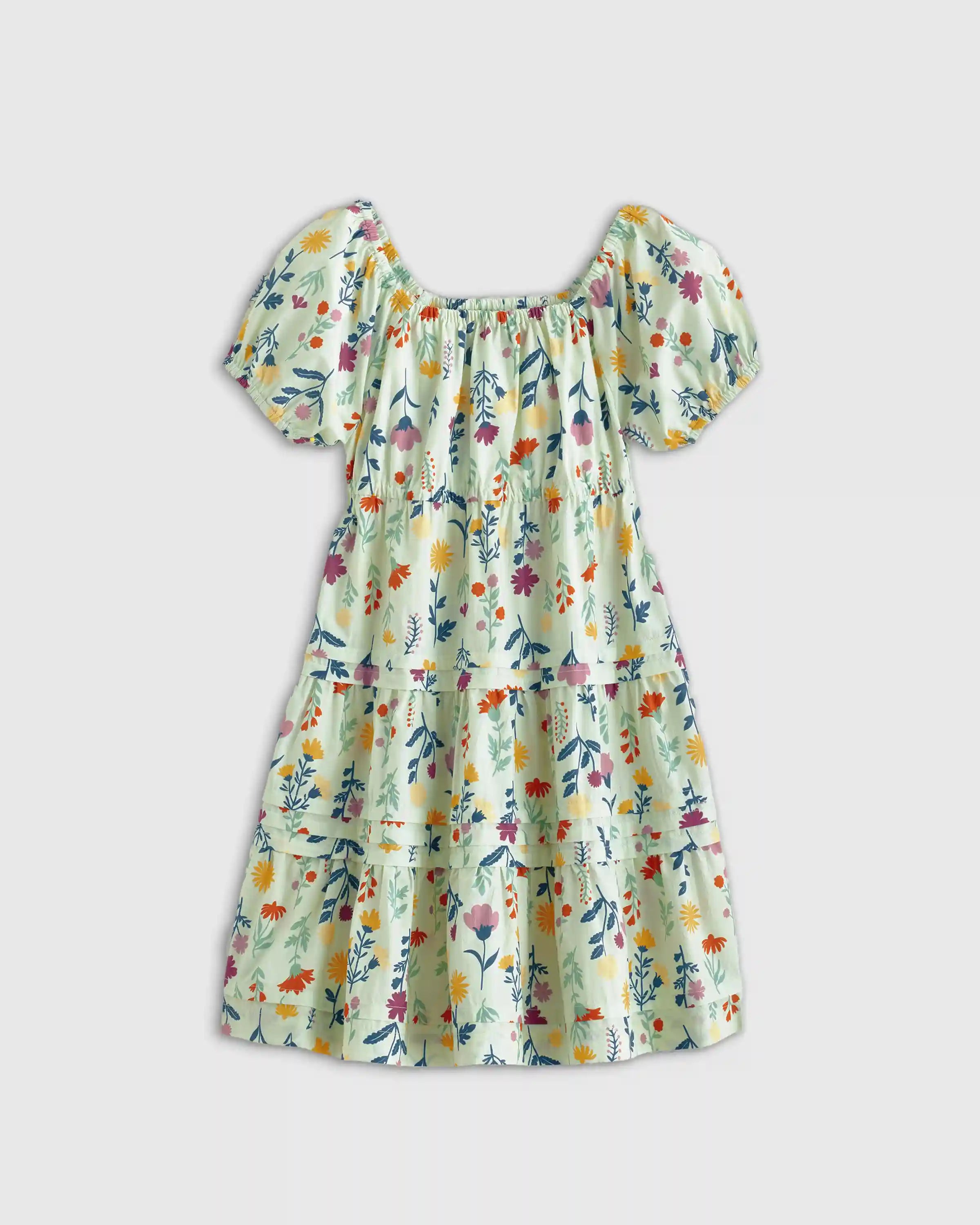 100% Organic Cotton Poplin Tiered Dress
