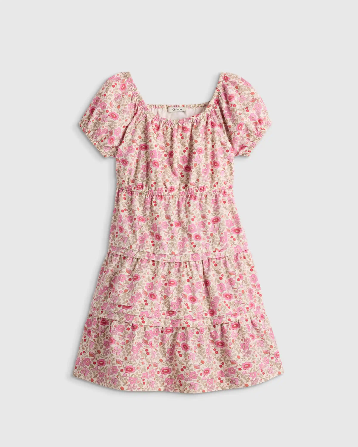 100% Organic Cotton Poplin Tiered Dress