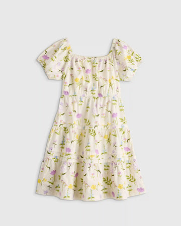 100% Organic Cotton Poplin Tiered Dress