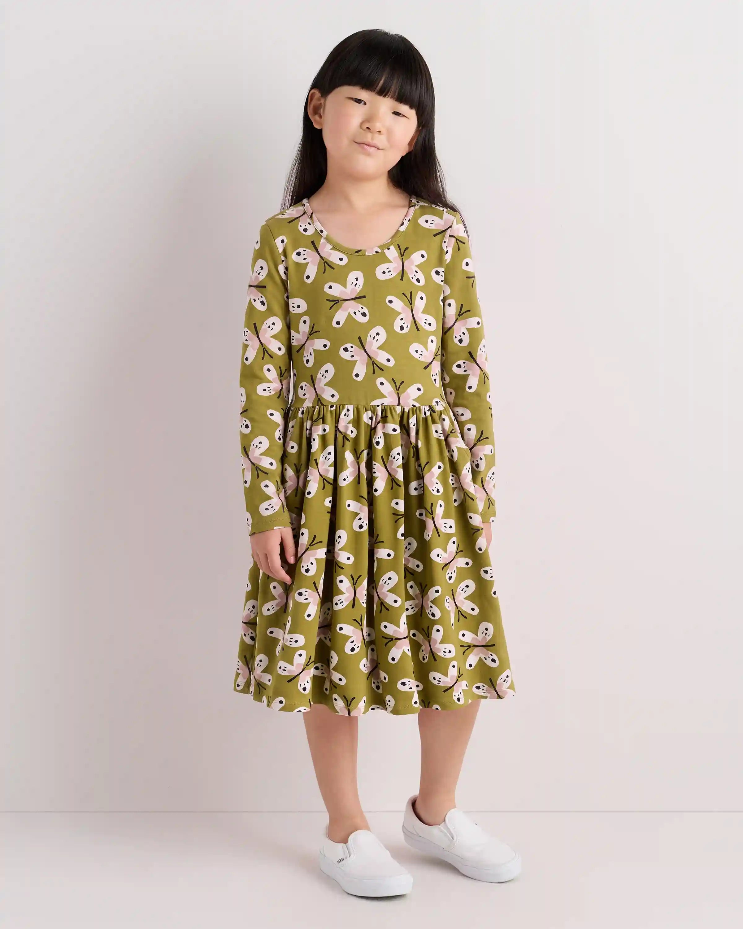 Organic Cotton Long Sleeve Skater Dress