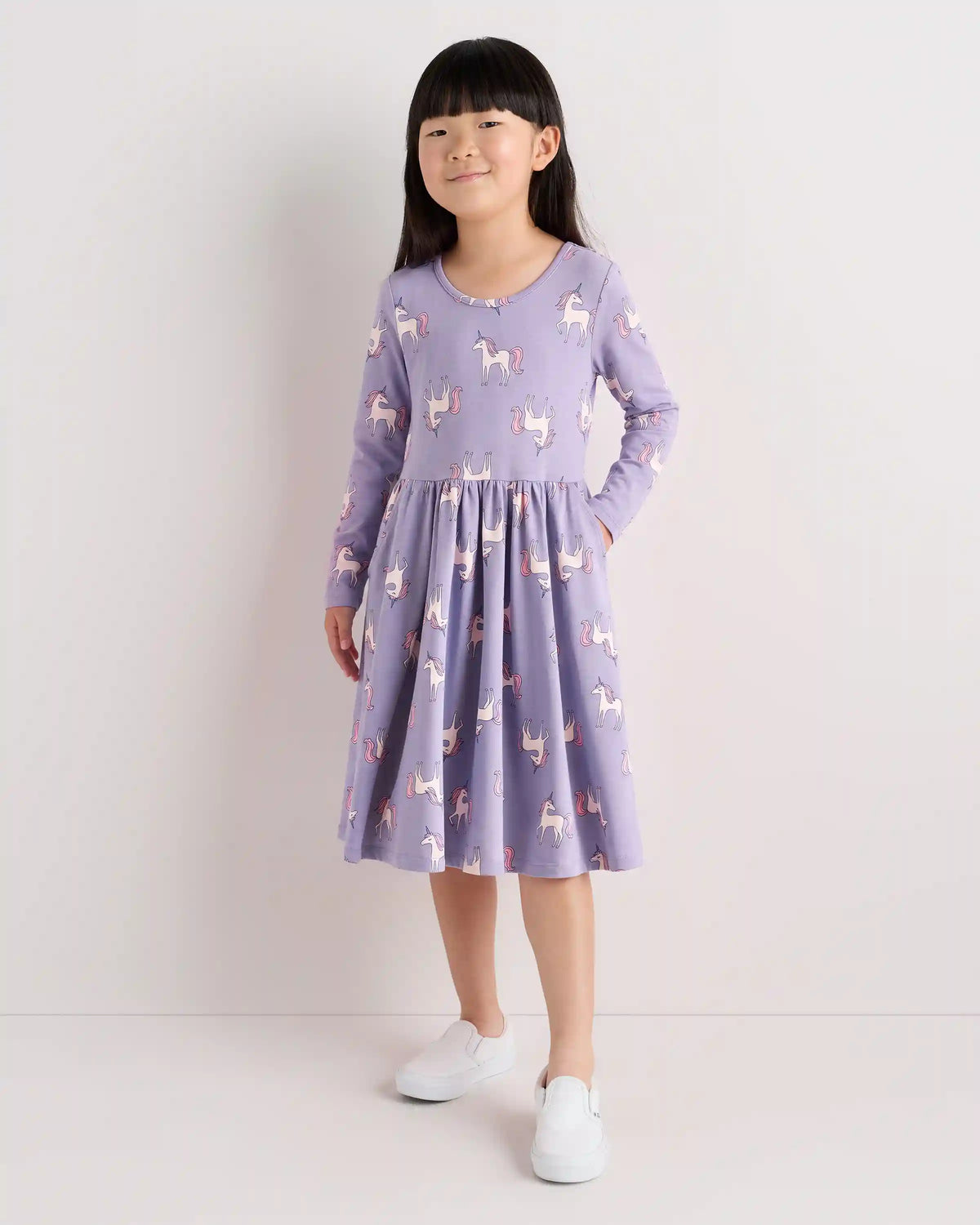 Organic Cotton Long Sleeve Skater Dress