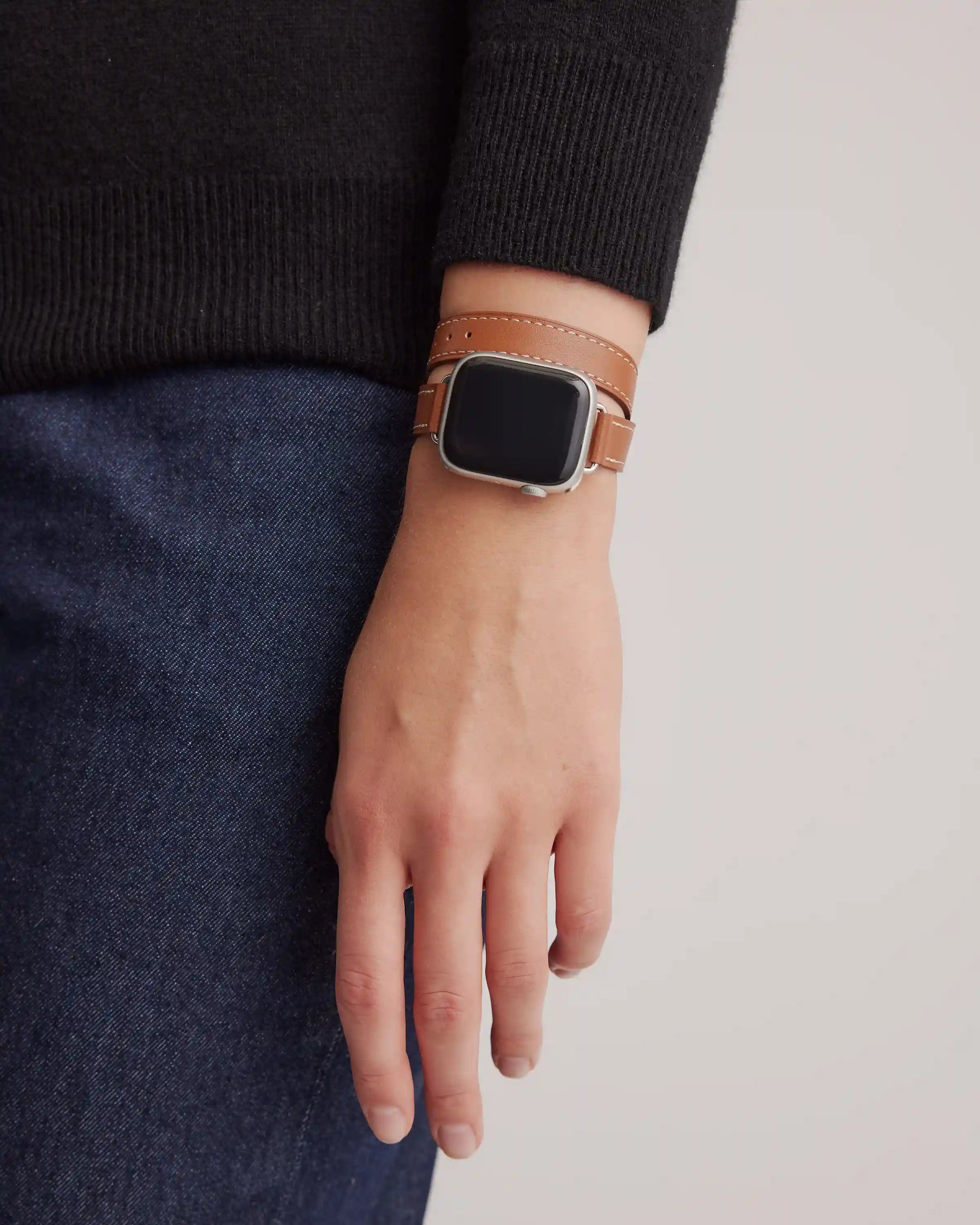 Leather Double Wrap Smartwatch Band
