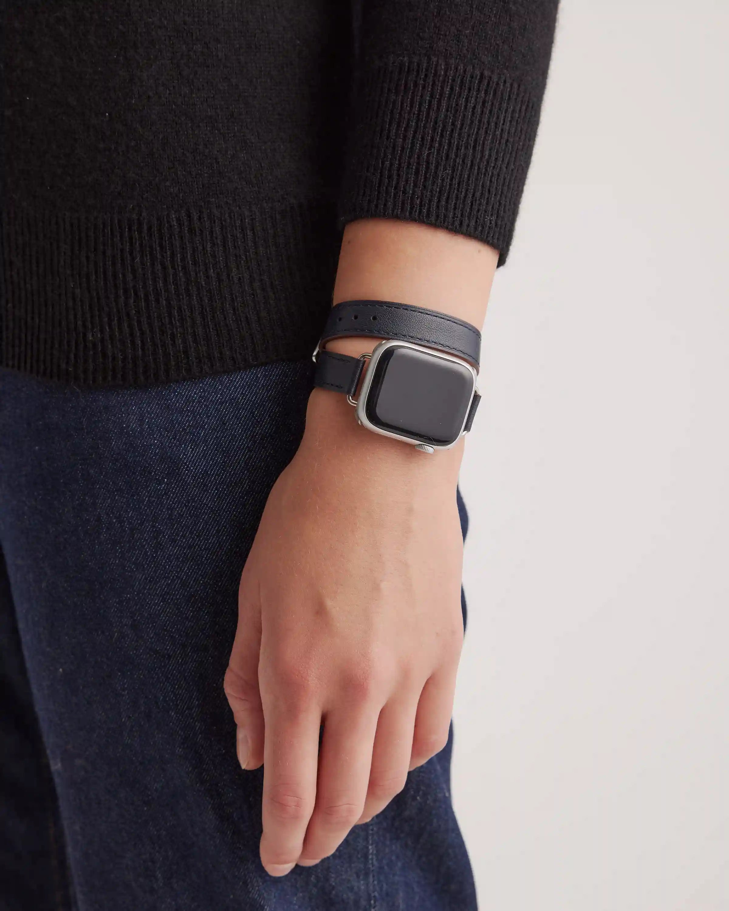 Leather Double Wrap Smartwatch Band