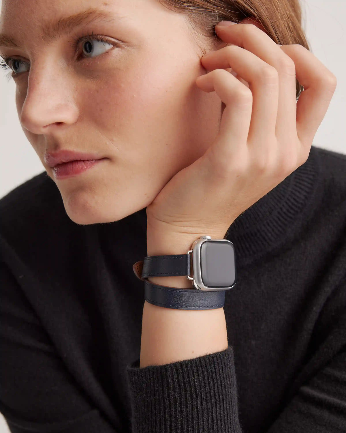 Leather Double Wrap Smartwatch Band