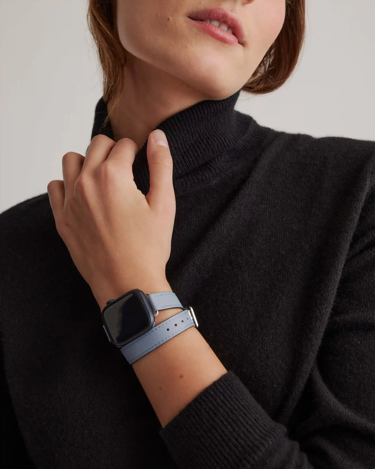 Leather Double Wrap Smartwatch Band