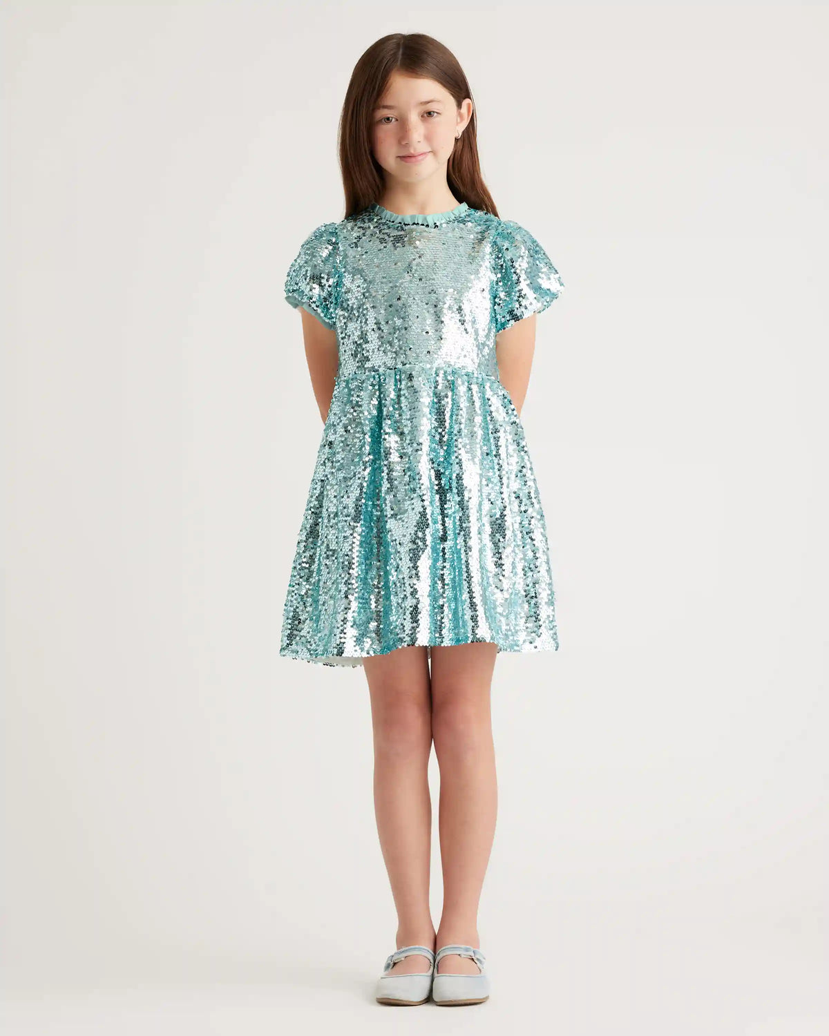 Sequin Flutter Sleeve Dress