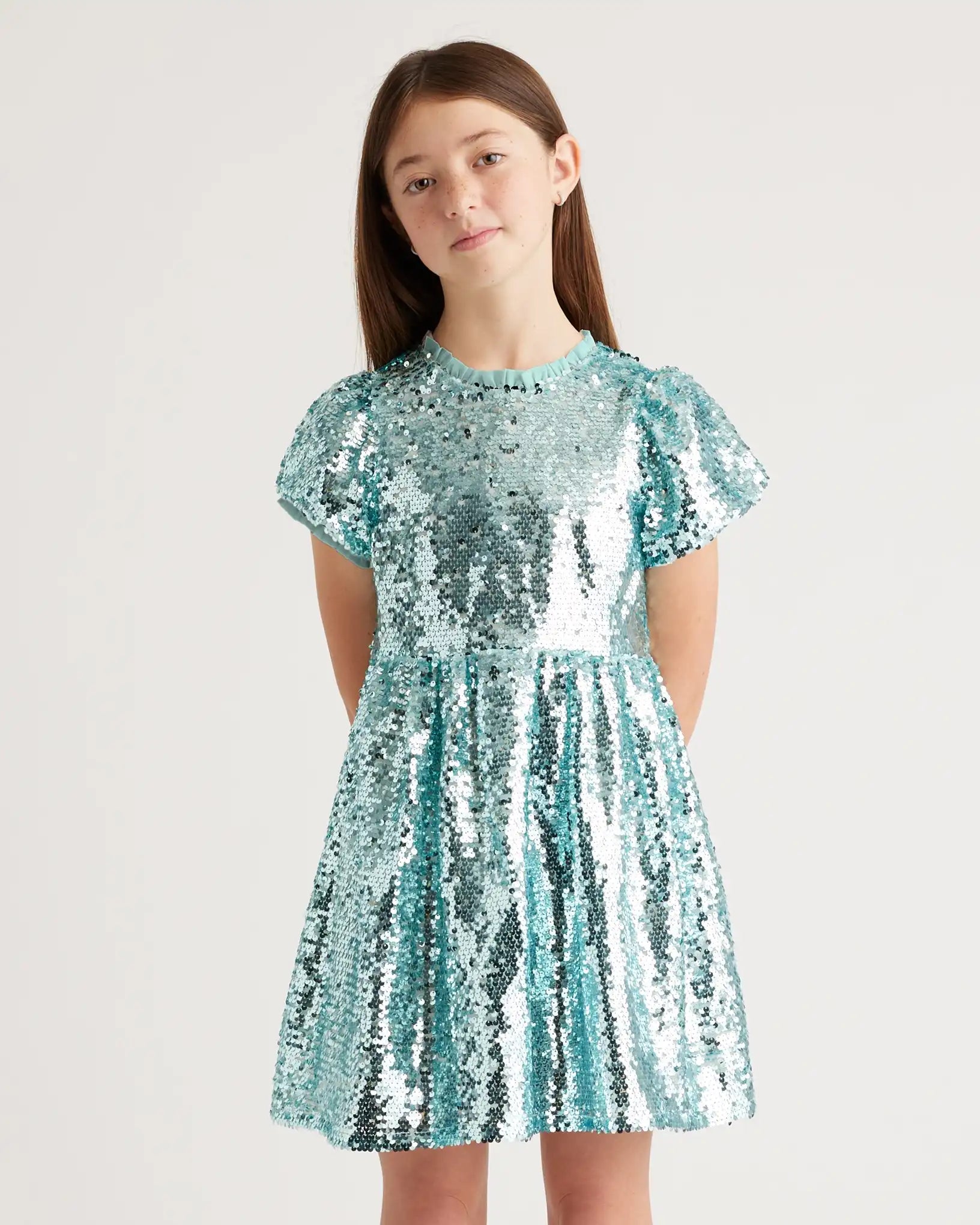 Sequin Flutter Sleeve Dress