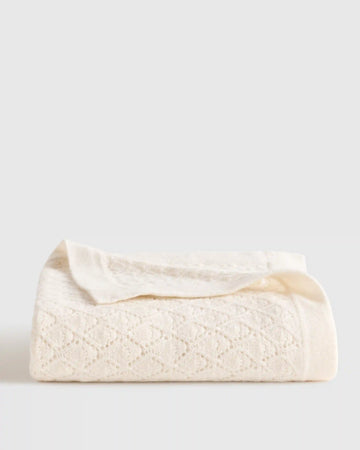 Mongolian Cashmere Pointelle Baby Blanket