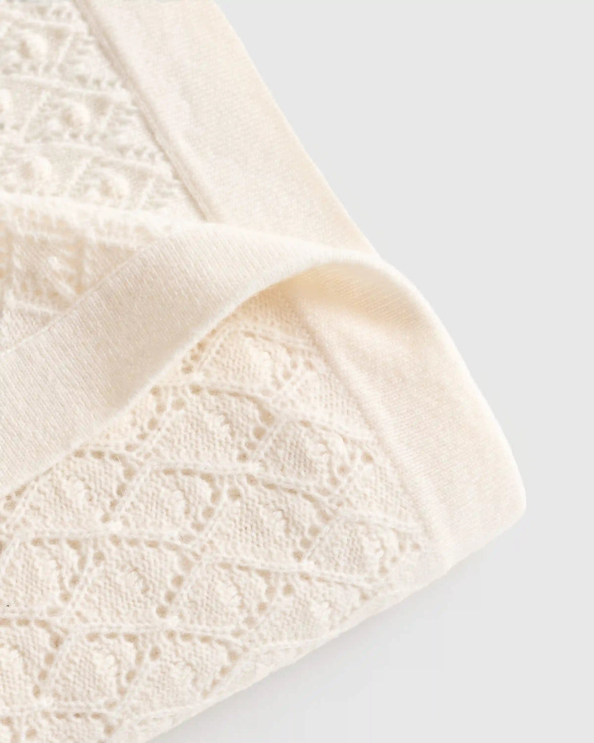 Mongolian Cashmere Pointelle Baby Blanket
