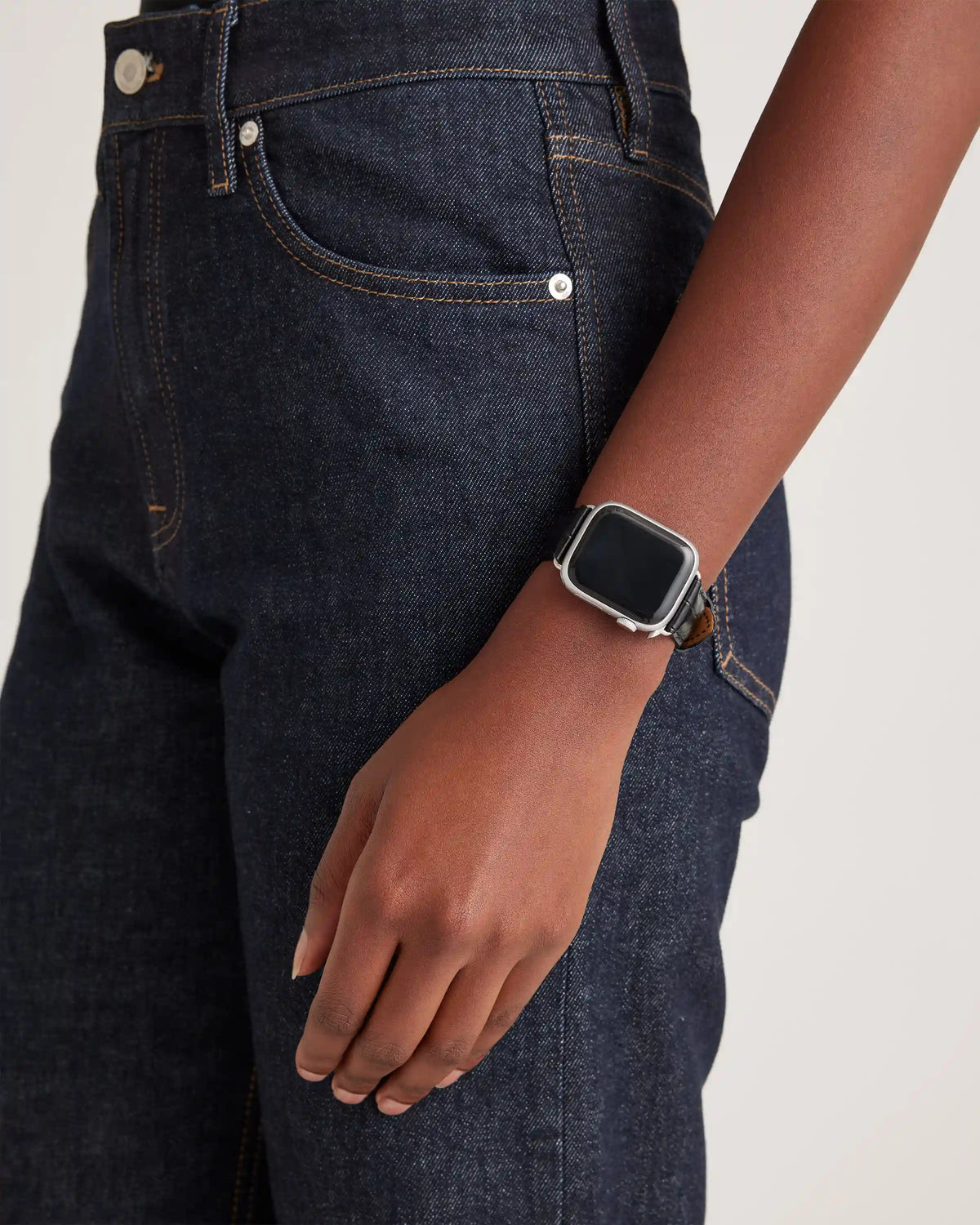 Croc-Embossed Leather Apple Watch Band
