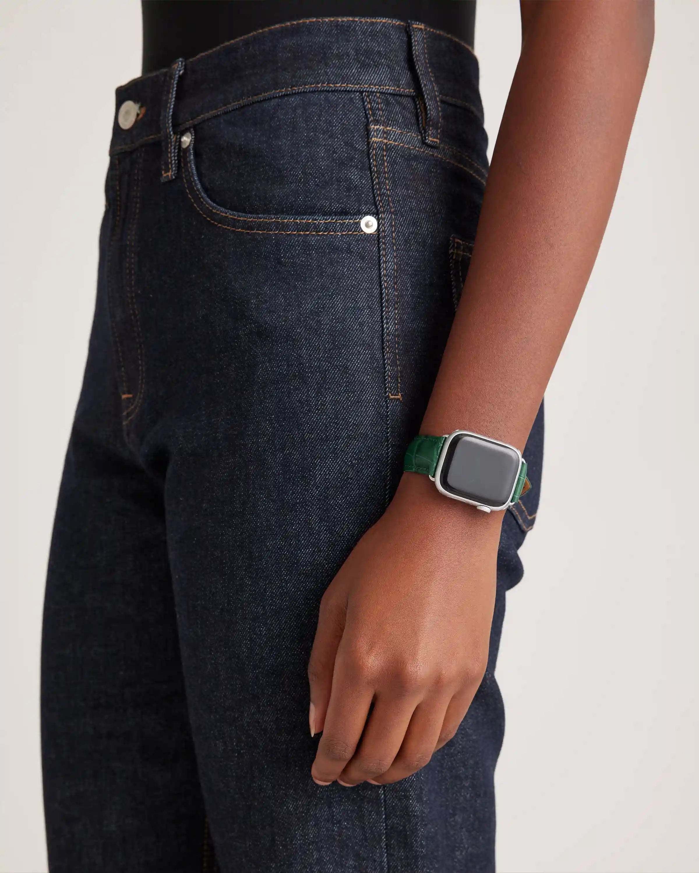 Croc-Embossed Leather Apple Watch Band