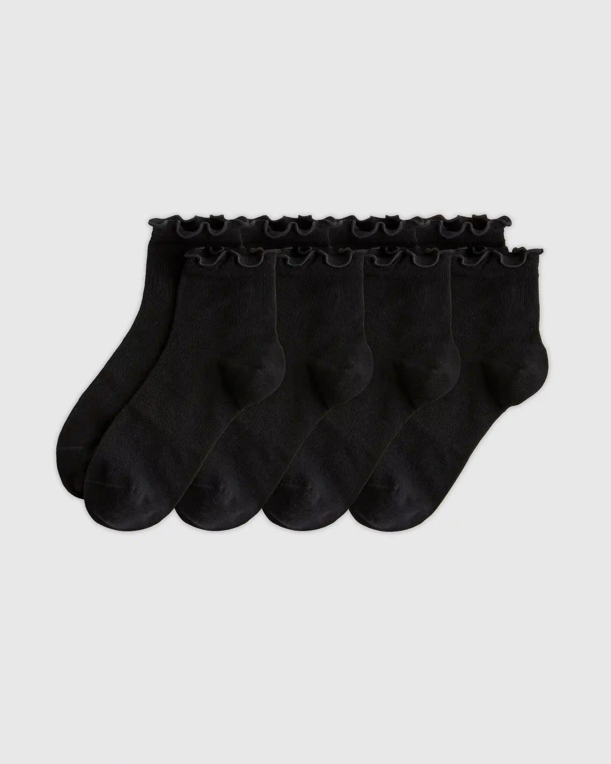 Everyday Lightweight Cotton Ruffle Quarter Crew Sock (4-pack)