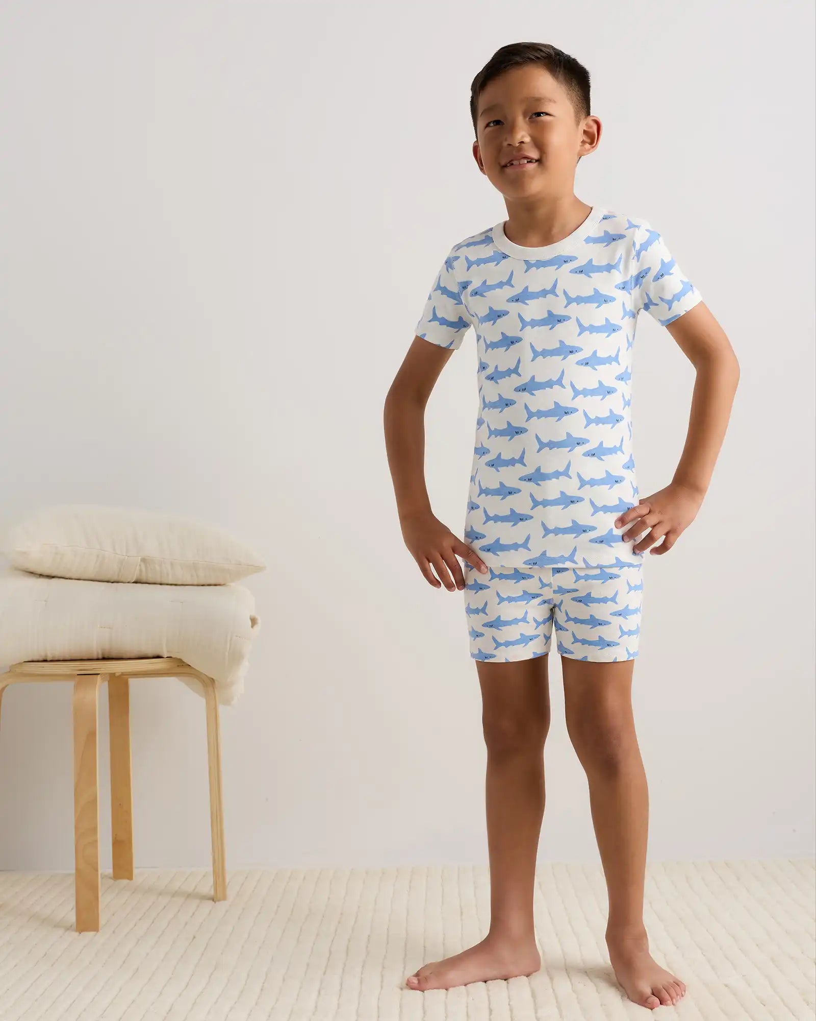 100% Organic Cotton Short Sleeve and Shorts Pajama Set