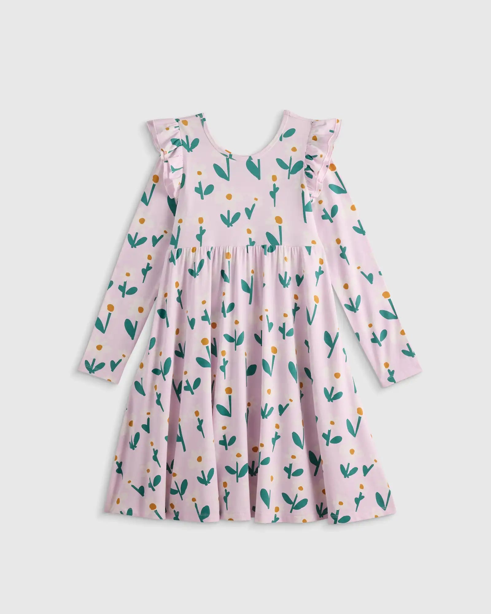 Bamboo Long Sleeve Flutter Twirl Dress