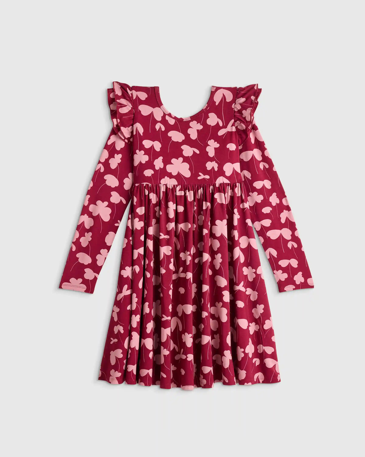 Bamboo Long Sleeve Flutter Twirl Dress