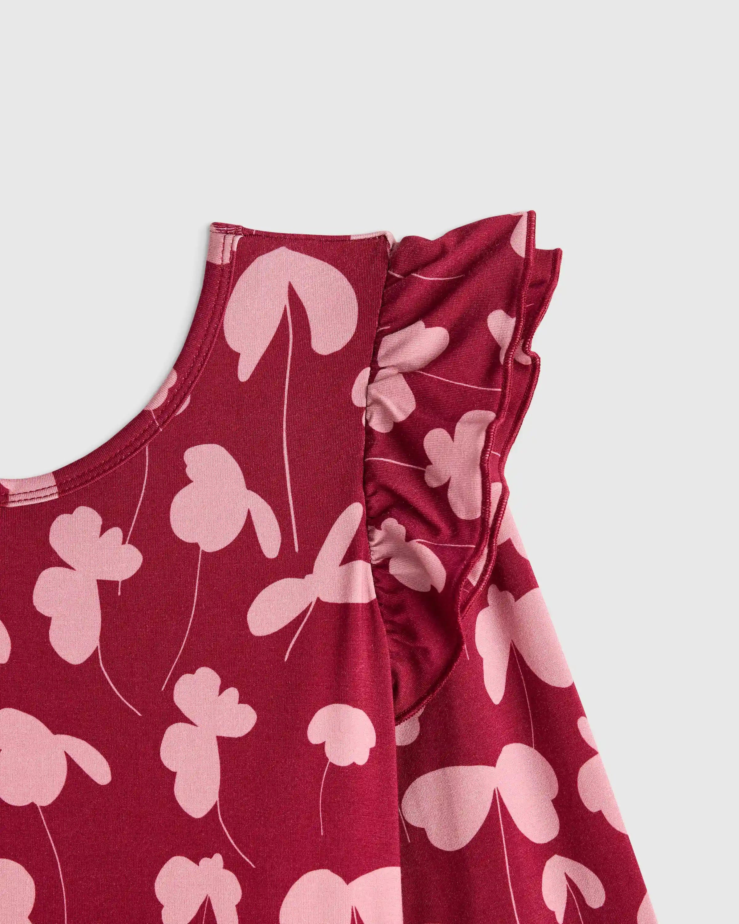 Bamboo Long Sleeve Flutter Twirl Dress