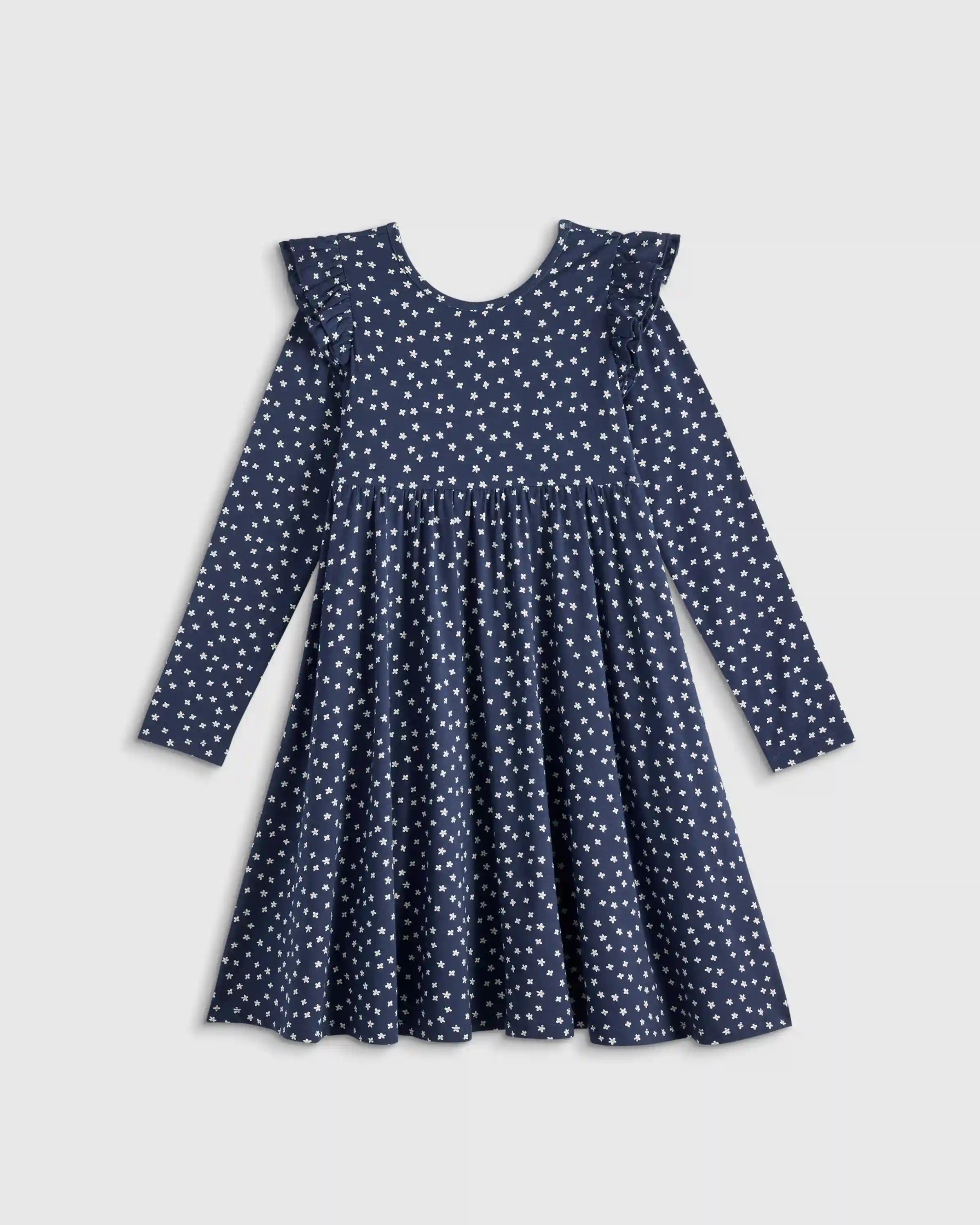 Bamboo Long Sleeve Flutter Twirl Dress