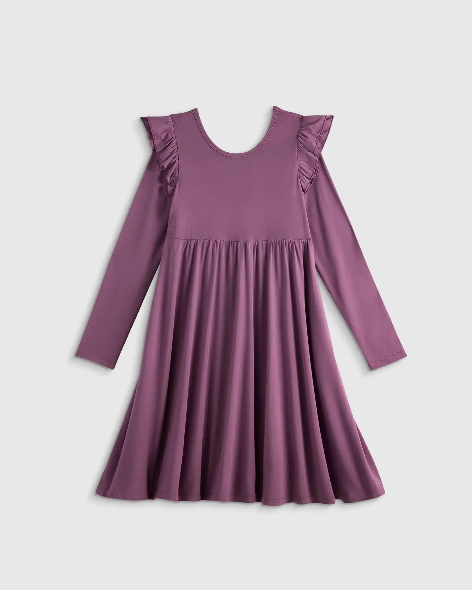 Bamboo Long Sleeve Flutter Twirl Dress