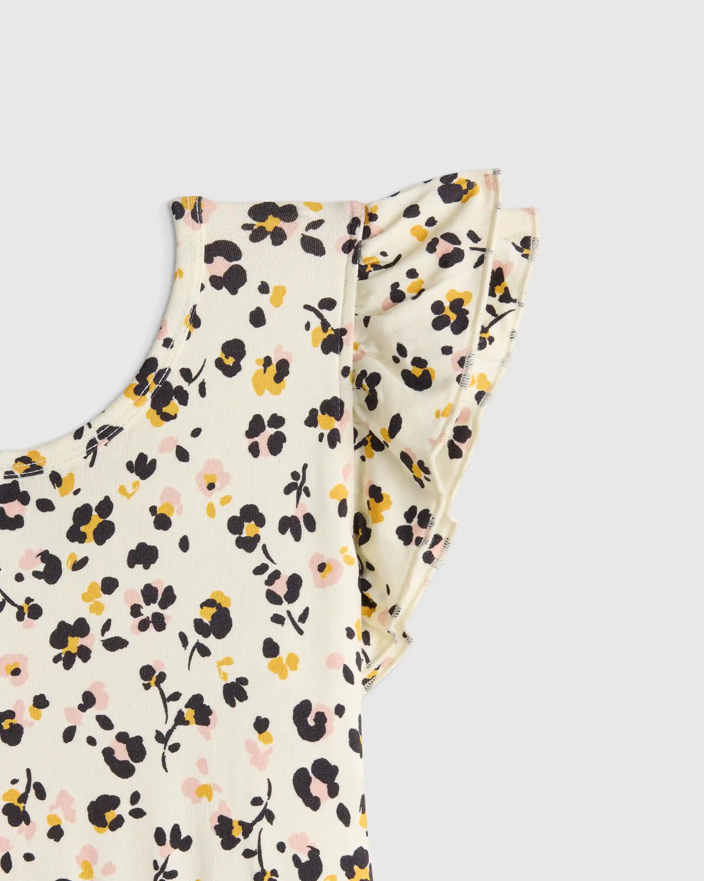 Bamboo Short Sleeve Flutter Twirl Dress
