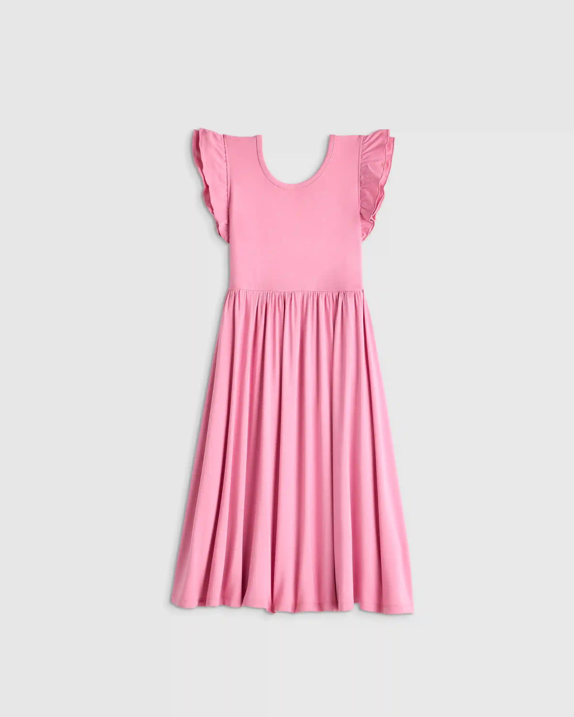 Bamboo Short Sleeve Flutter Twirl Dress