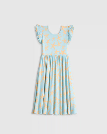 Bamboo Short Sleeve Flutter Twirl Dress