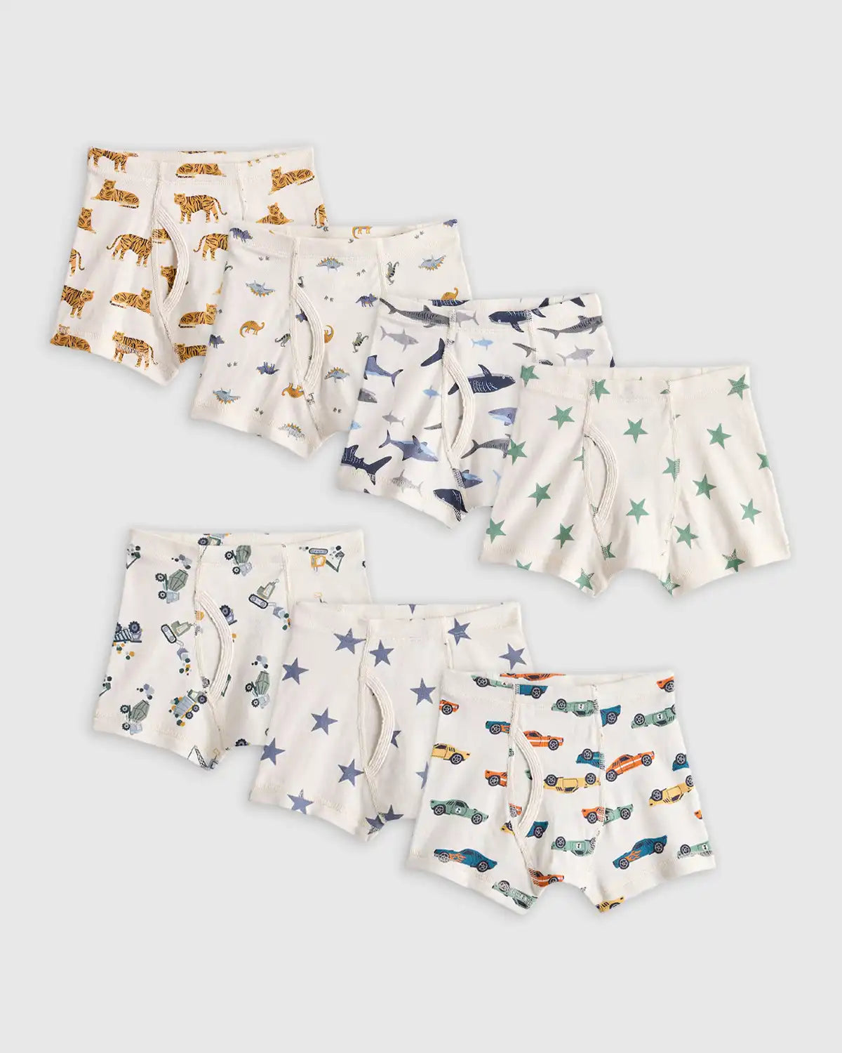 Boys 100% Organic Cotton Boxer Brief 7-Pack