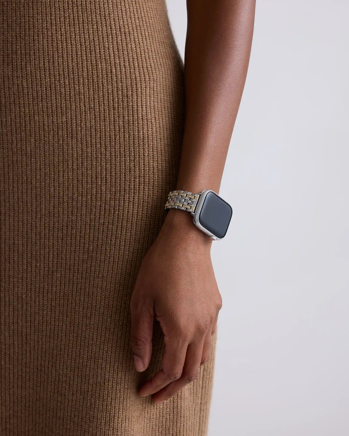 Stainless Steel & Pave Bracelet Smartwatch Band