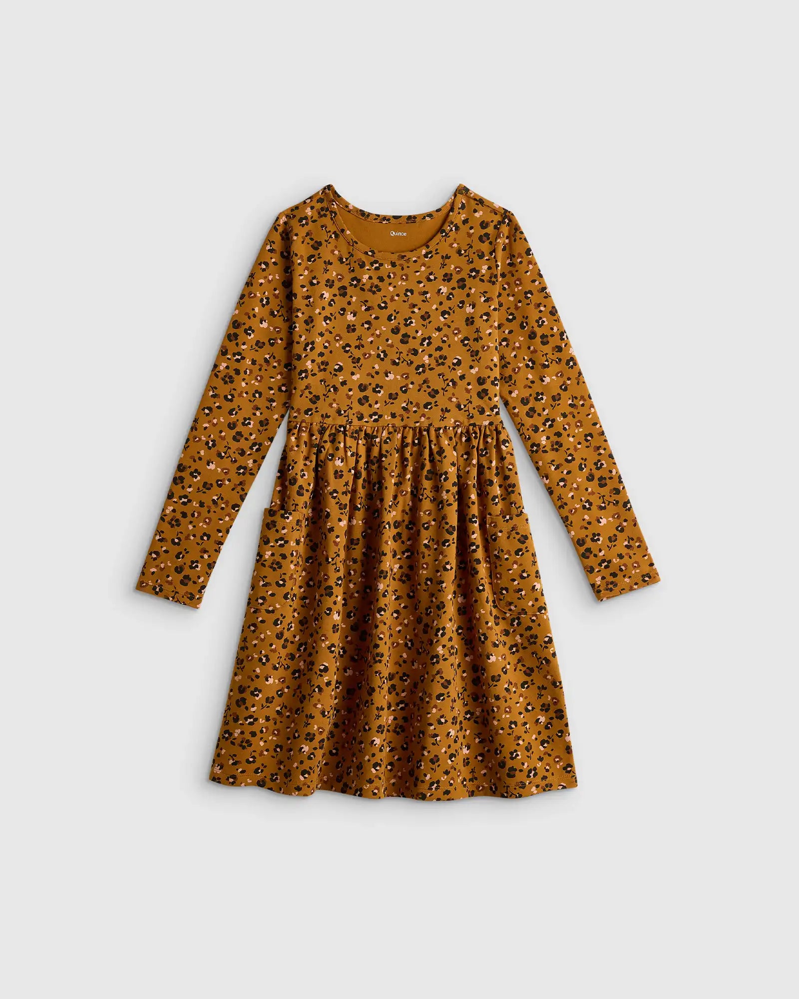 Organic Cotton Long Sleeve Fit and Flare Pocket Dress