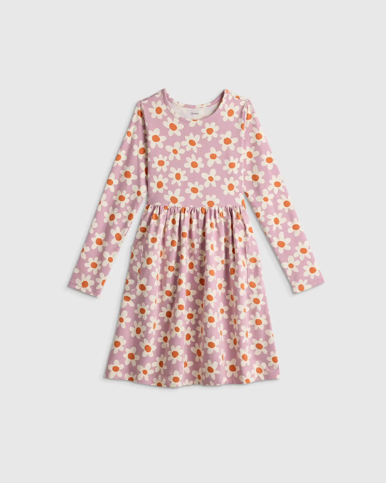 Organic Cotton Long Sleeve Fit and Flare Pocket Dress
