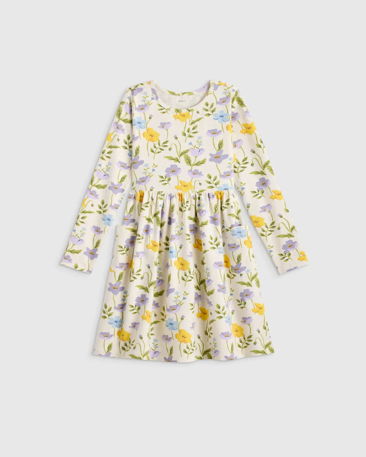 Organic Cotton Long Sleeve Fit and Flare Pocket Dress