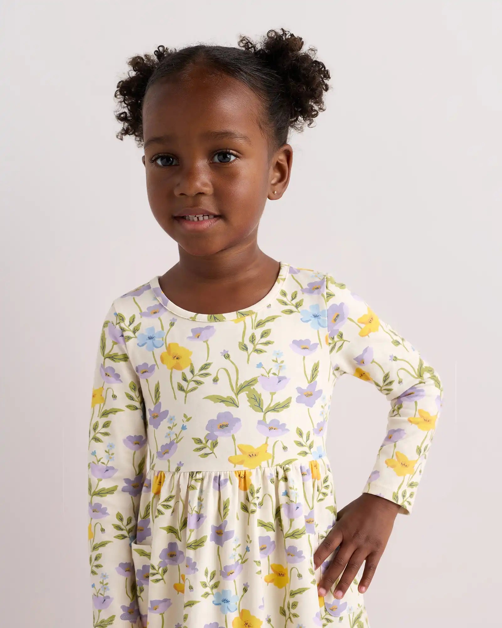 Organic Cotton Long Sleeve Fit and Flare Pocket Dress