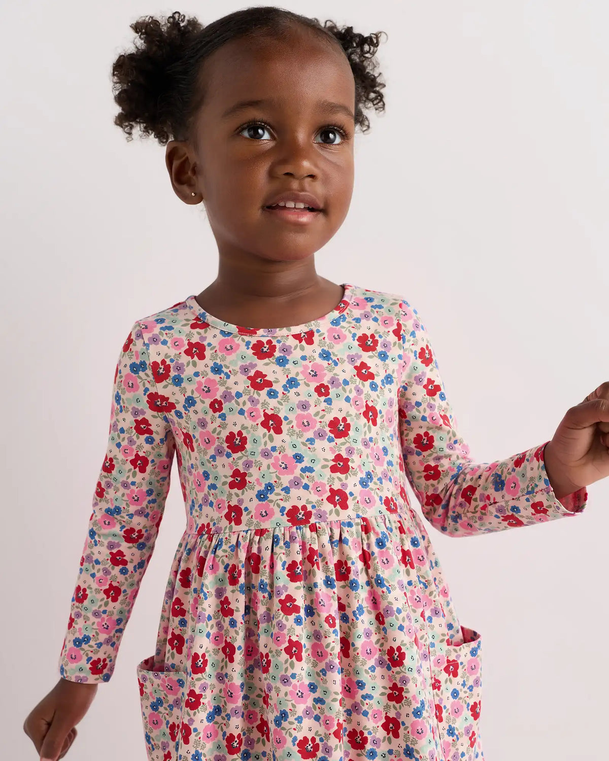 Organic Cotton Long Sleeve Fit and Flare Pocket Dress