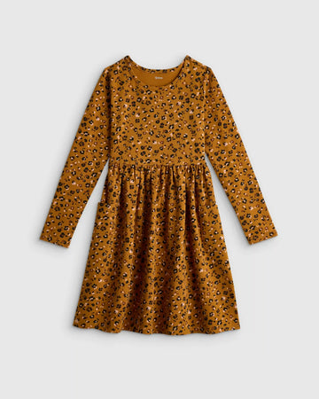 Organic Cotton Long Sleeve Fit and Flare Pocket Dress