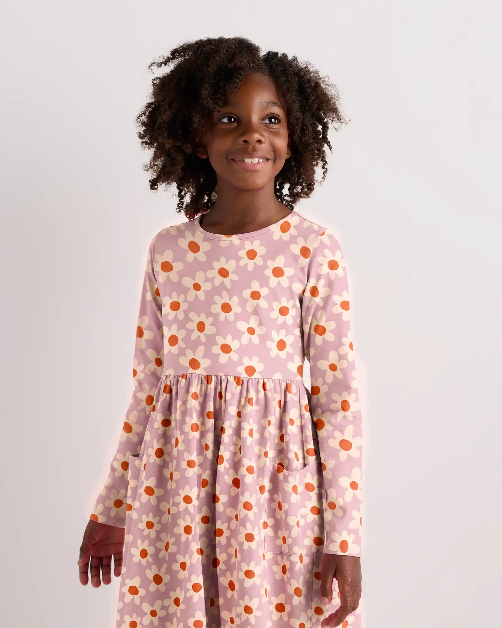 Organic Cotton Long Sleeve Fit and Flare Pocket Dress