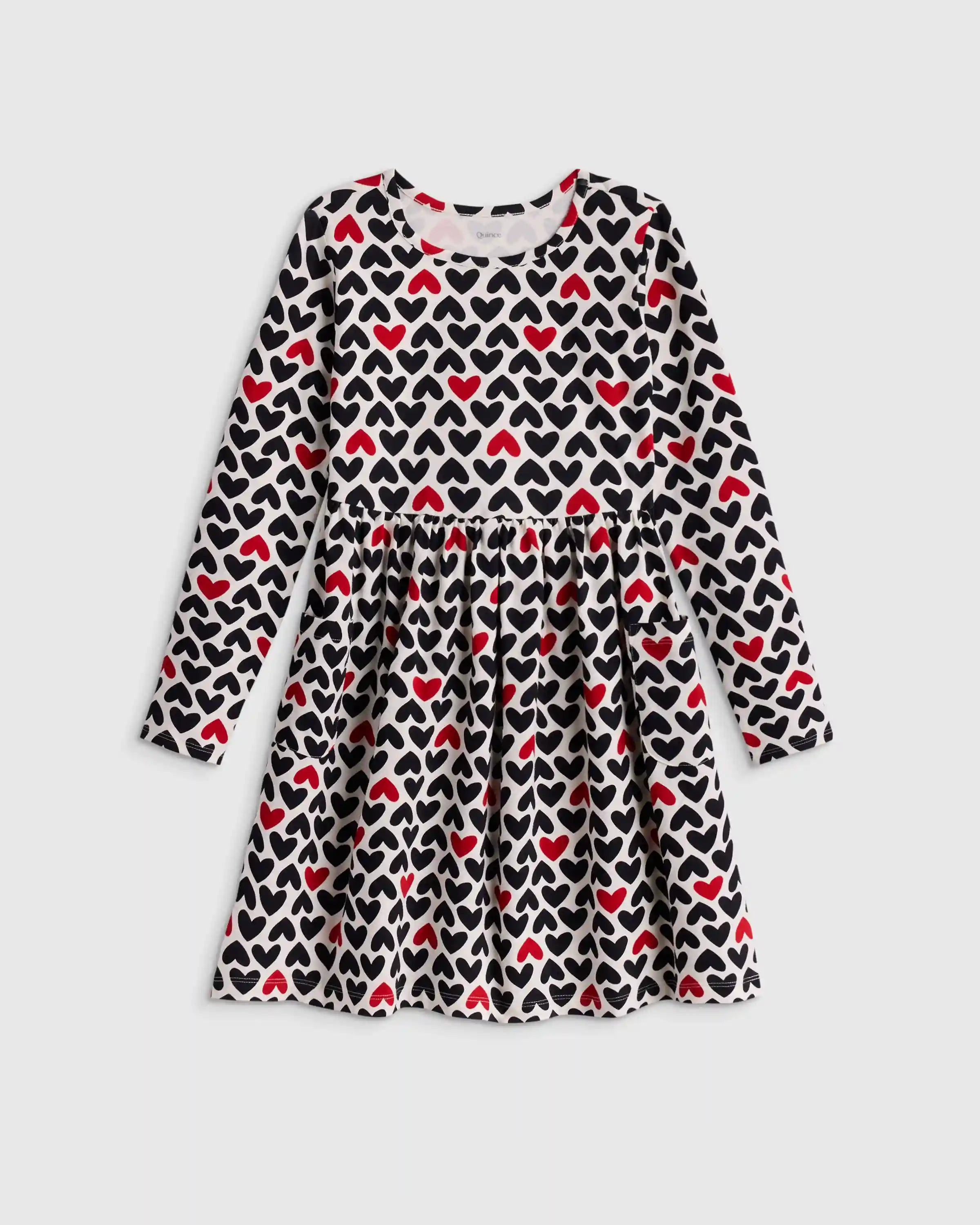 Organic Cotton Long Sleeve Fit and Flare Pocket Dress