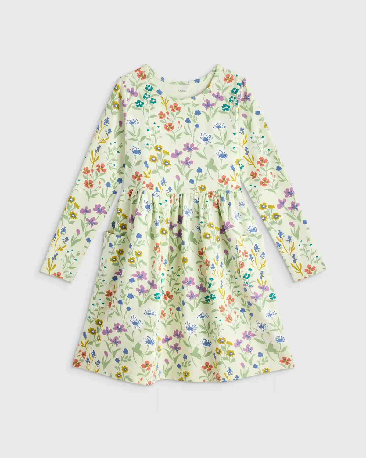Organic Cotton Long Sleeve Fit and Flare Pocket Dress