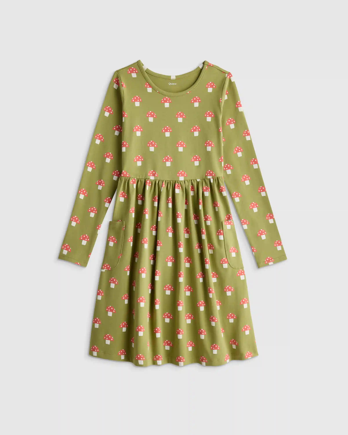 Organic Cotton Long Sleeve Fit and Flare Pocket Dress