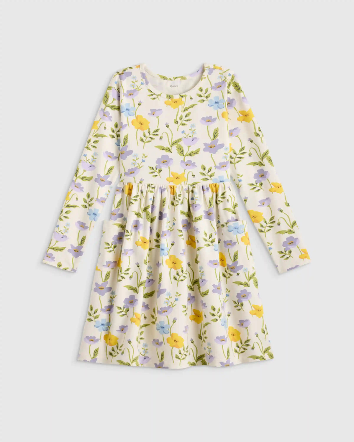 Organic Cotton Long Sleeve Fit and Flare Pocket Dress
