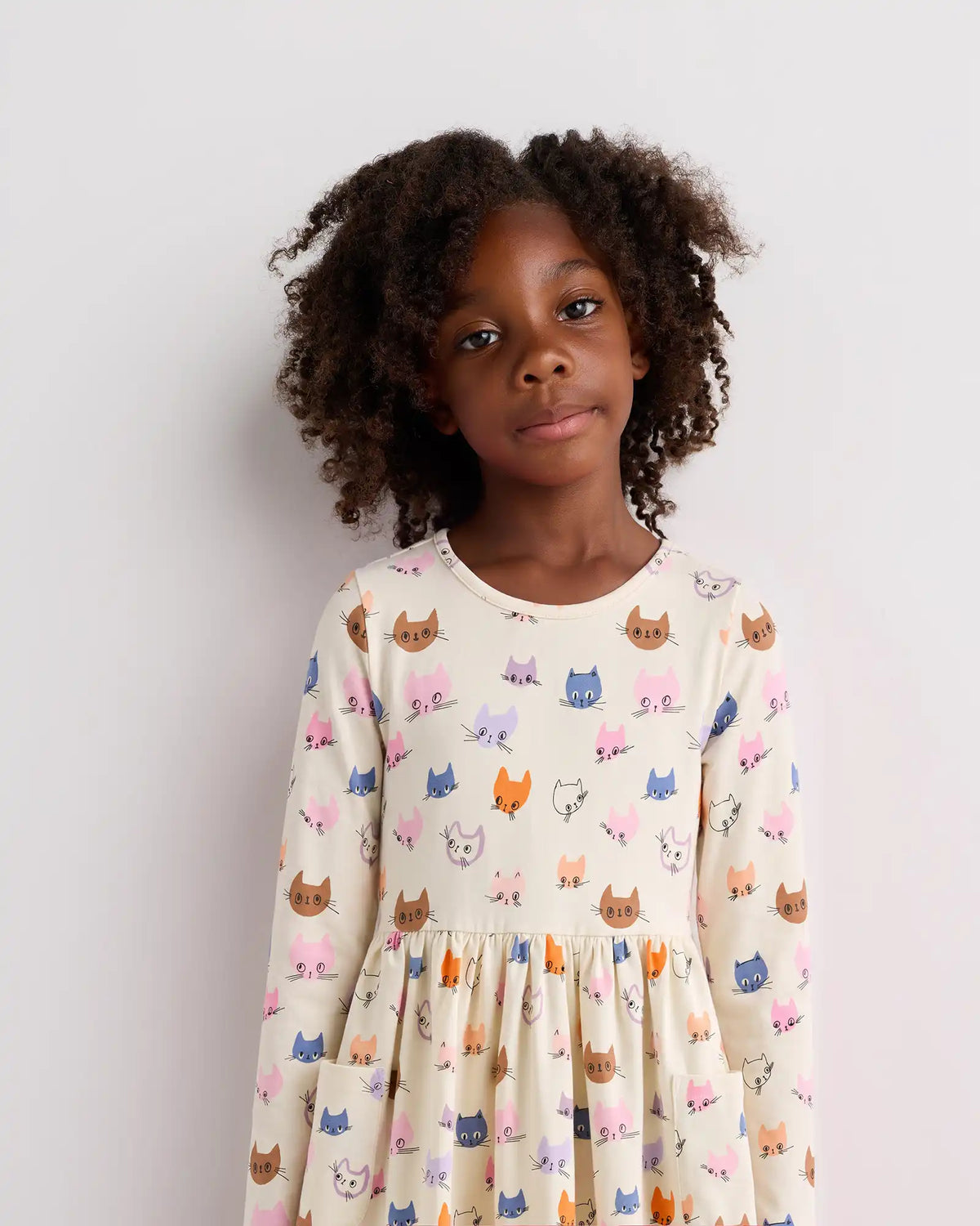 Organic Cotton Long Sleeve Fit and Flare Pocket Dress