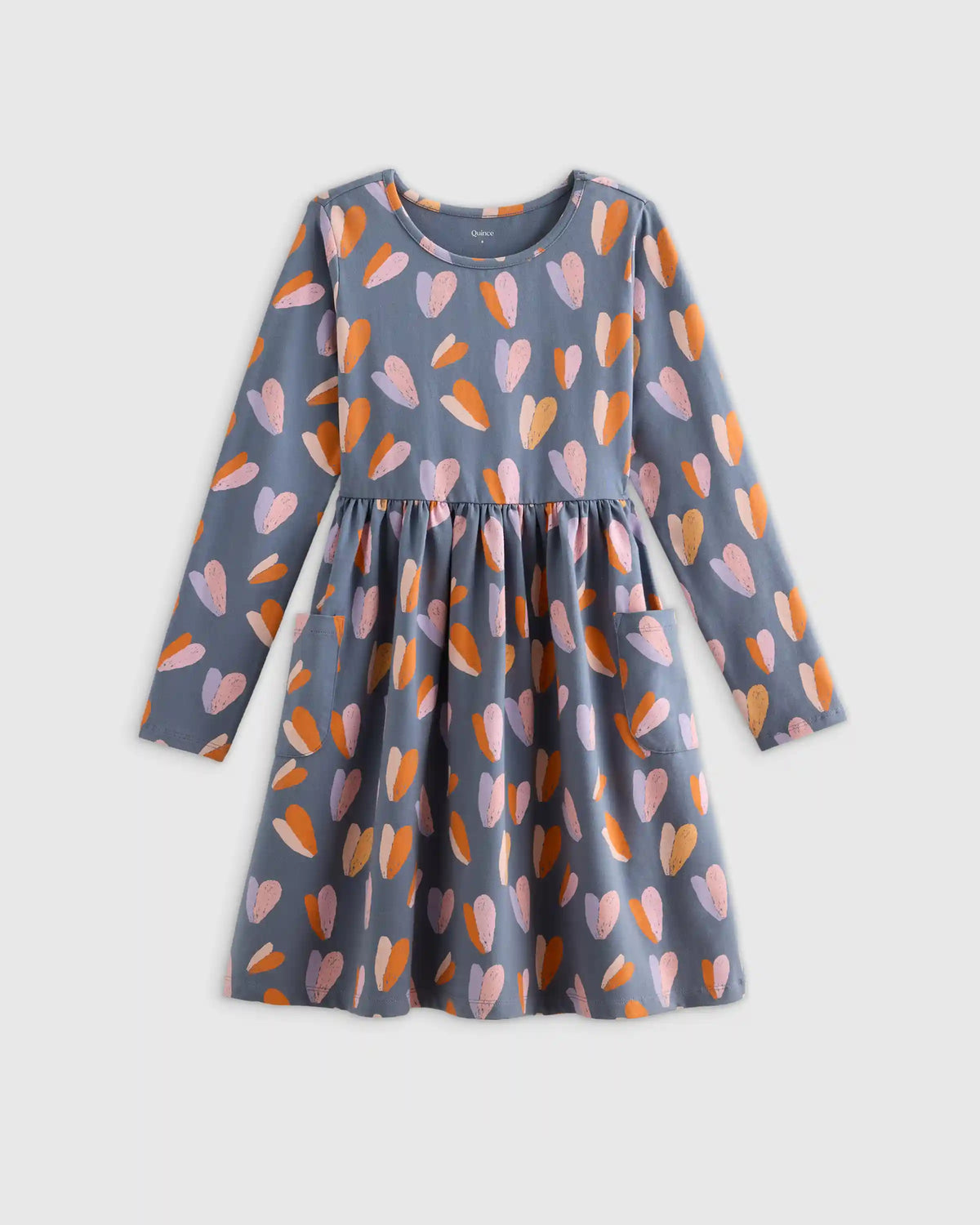 Organic Cotton Long Sleeve Fit and Flare Pocket Dress